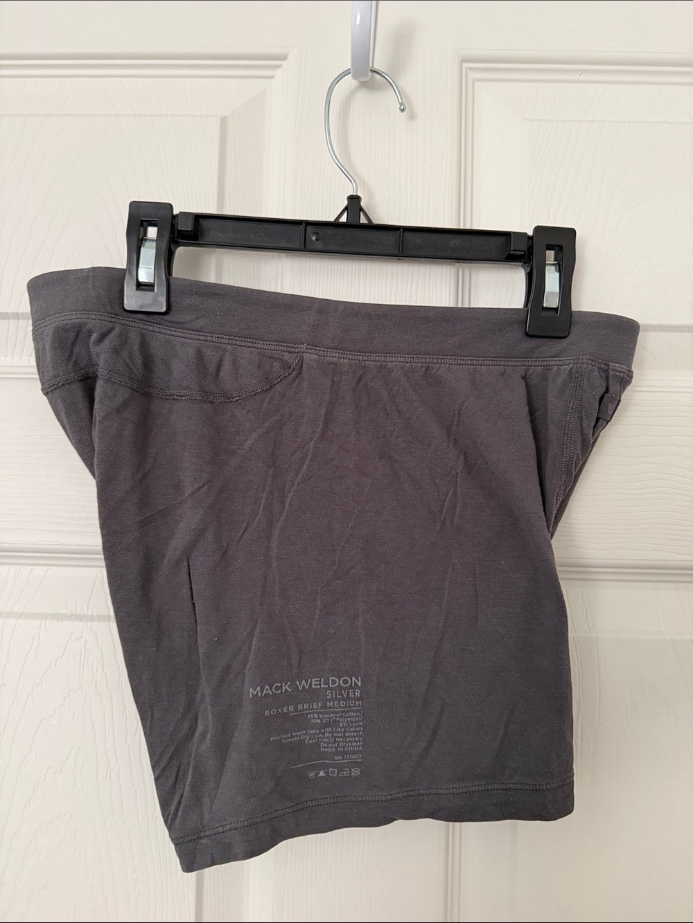 Mack Weldon Charcoal Gray Silver trunk  Brief